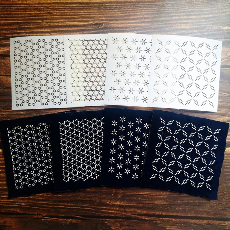 刺子绣杯垫模板 刺子绣图案 杜邦纸模板 sashiko模板创意菱形钻石 - 其他 - 压克力 白色