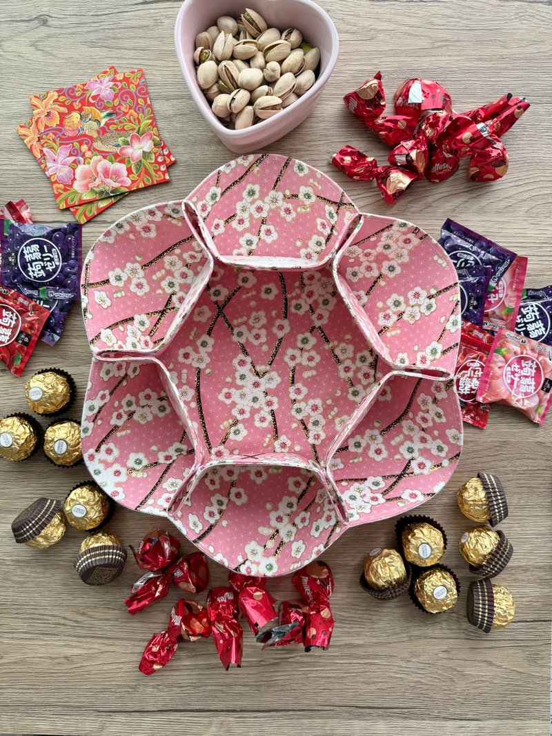 可折叠新年全盒/糖果盒 布制 省空间 - 收纳用品 - 棉．麻 粉红色