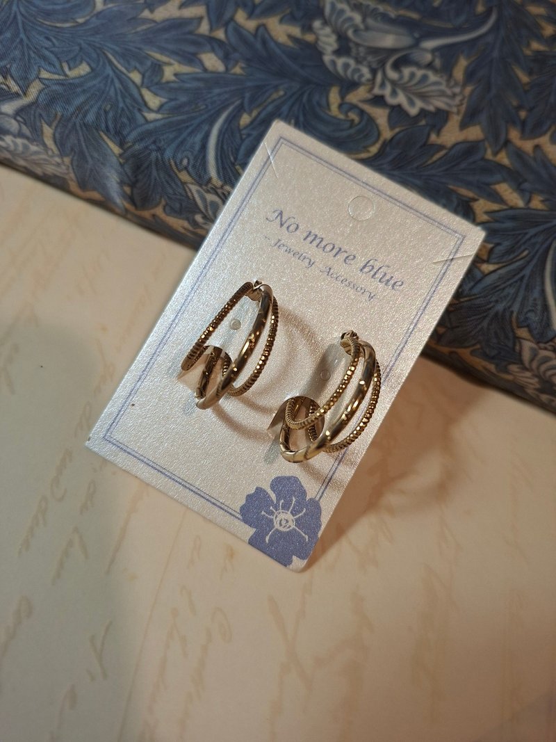 烟花古金耳圈 - 耳环/耳夹 - 其他金属 橘色