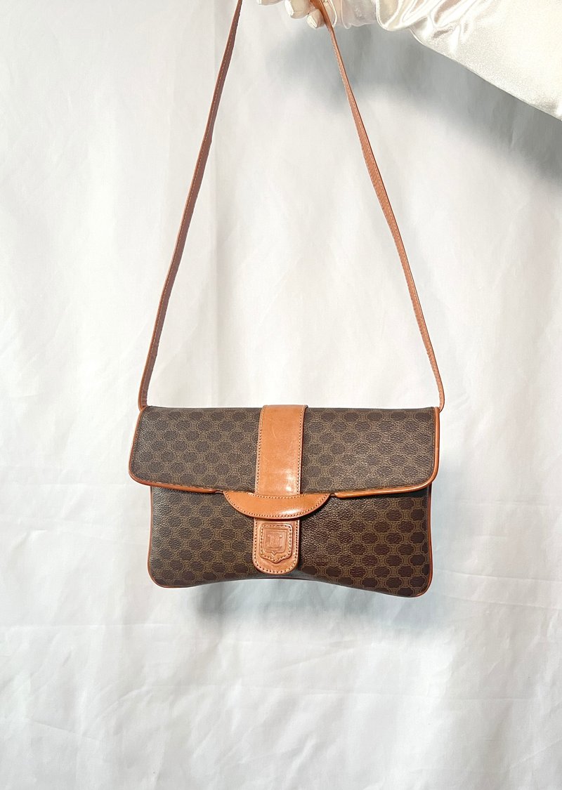 Celine啡色凯旋门手提肩背斜肩侧背包 配原装肩带 日本中古 - 侧背包/斜挎包 - 真皮 咖啡色