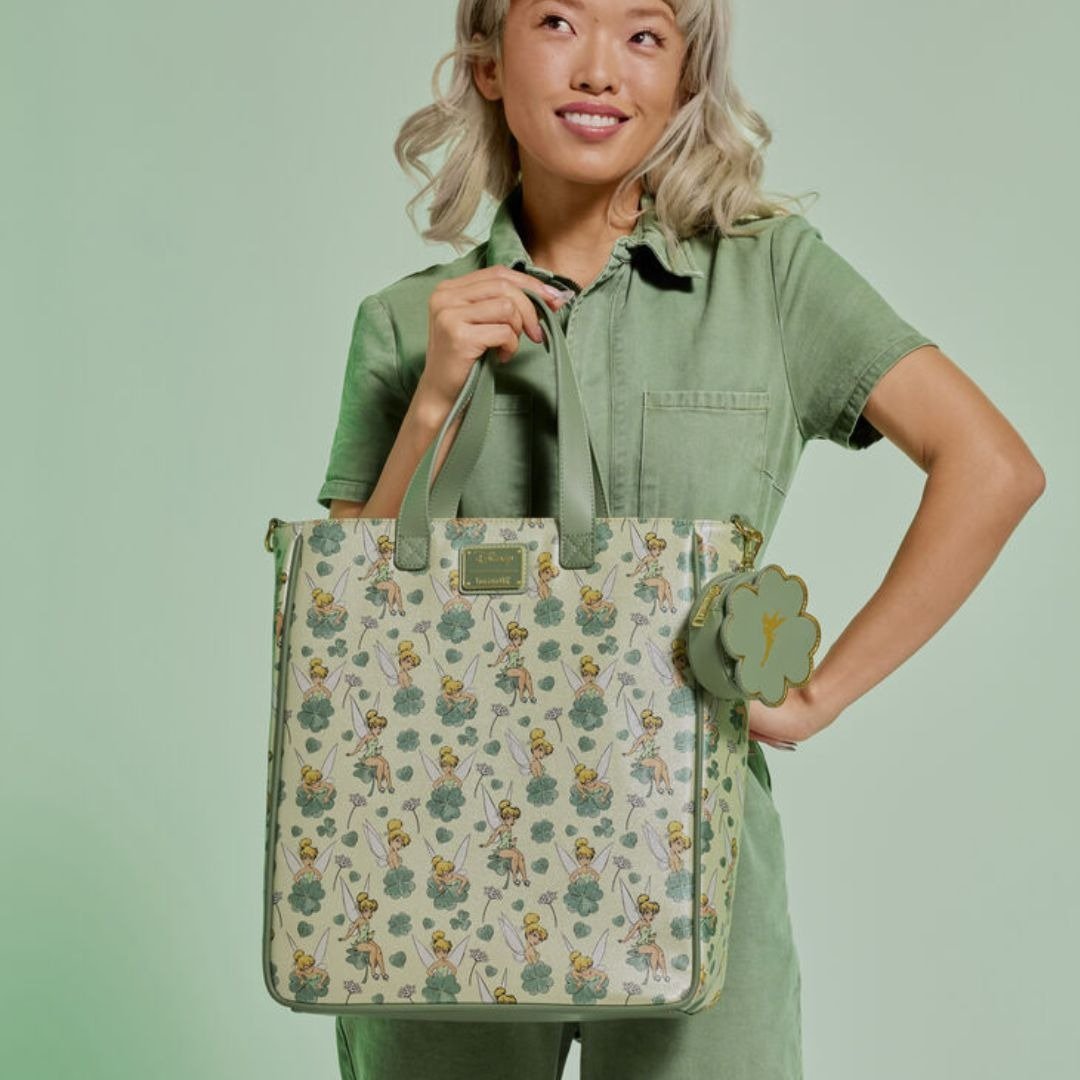 Loungefly 迪士尼奇妙仙子四叶草手捉袋配散纸包 - 手拿包 - 人造皮革 