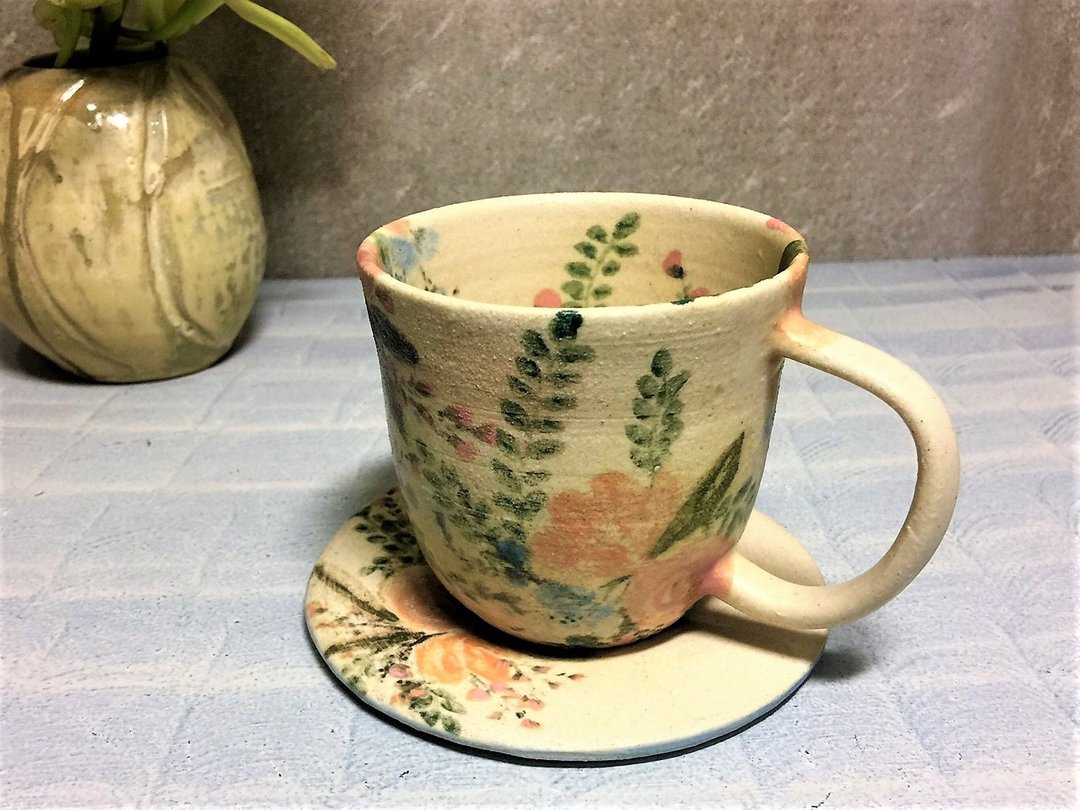 幸福花束下午茶杯盘组(窄口)_陶器马克杯 - 咖啡杯/马克杯 - 陶 白色