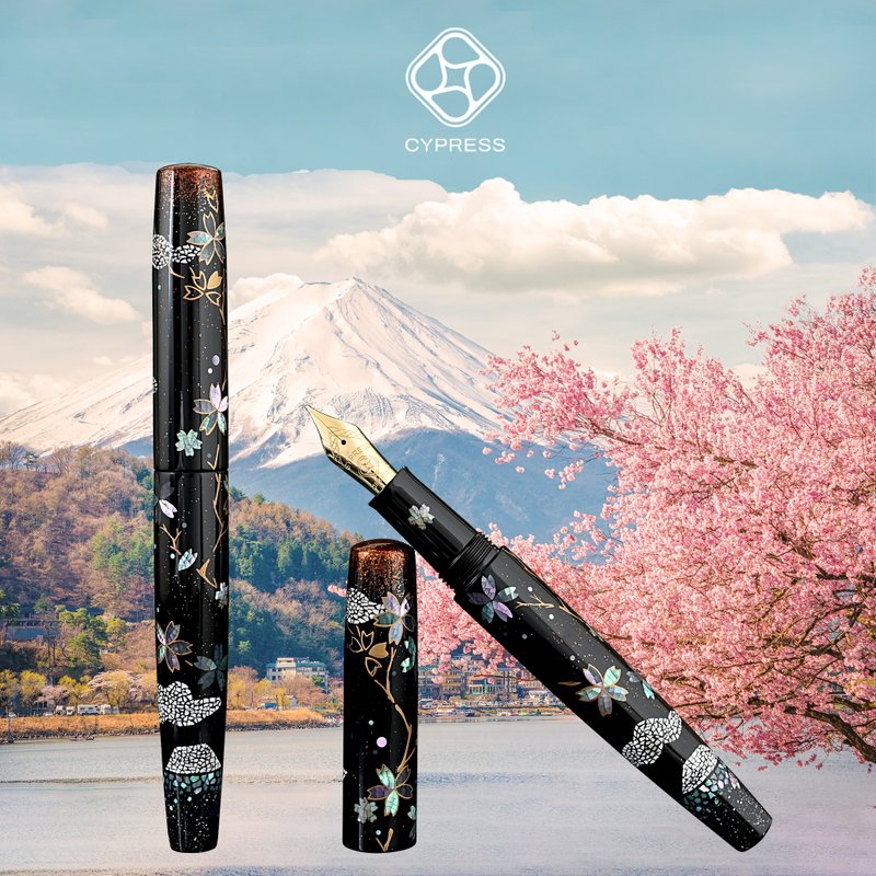 CYPRESS【卵壳螺钿-富士山樱】独家设计 传统工艺 漆艺钢笔 - 钢笔 - 其他材质 多色