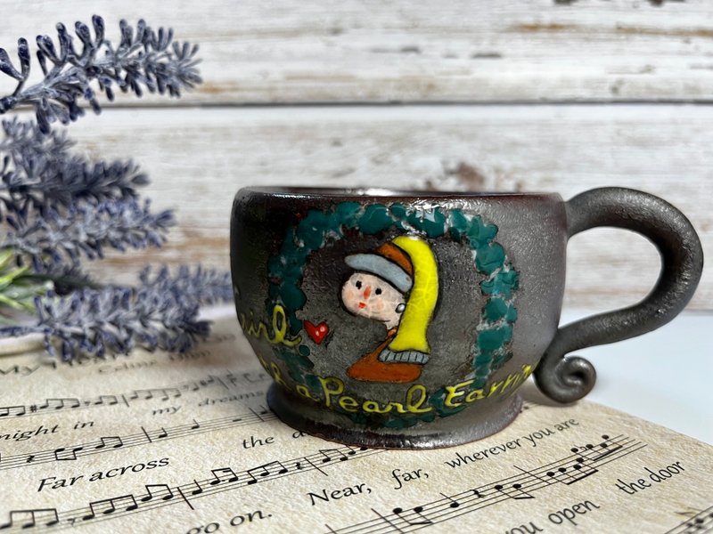 手作 手捏陶 柴烧 釉上彩咖啡杯 马克杯 陶杯 茶杯 - 咖啡杯/马克杯 - 陶 咖啡色