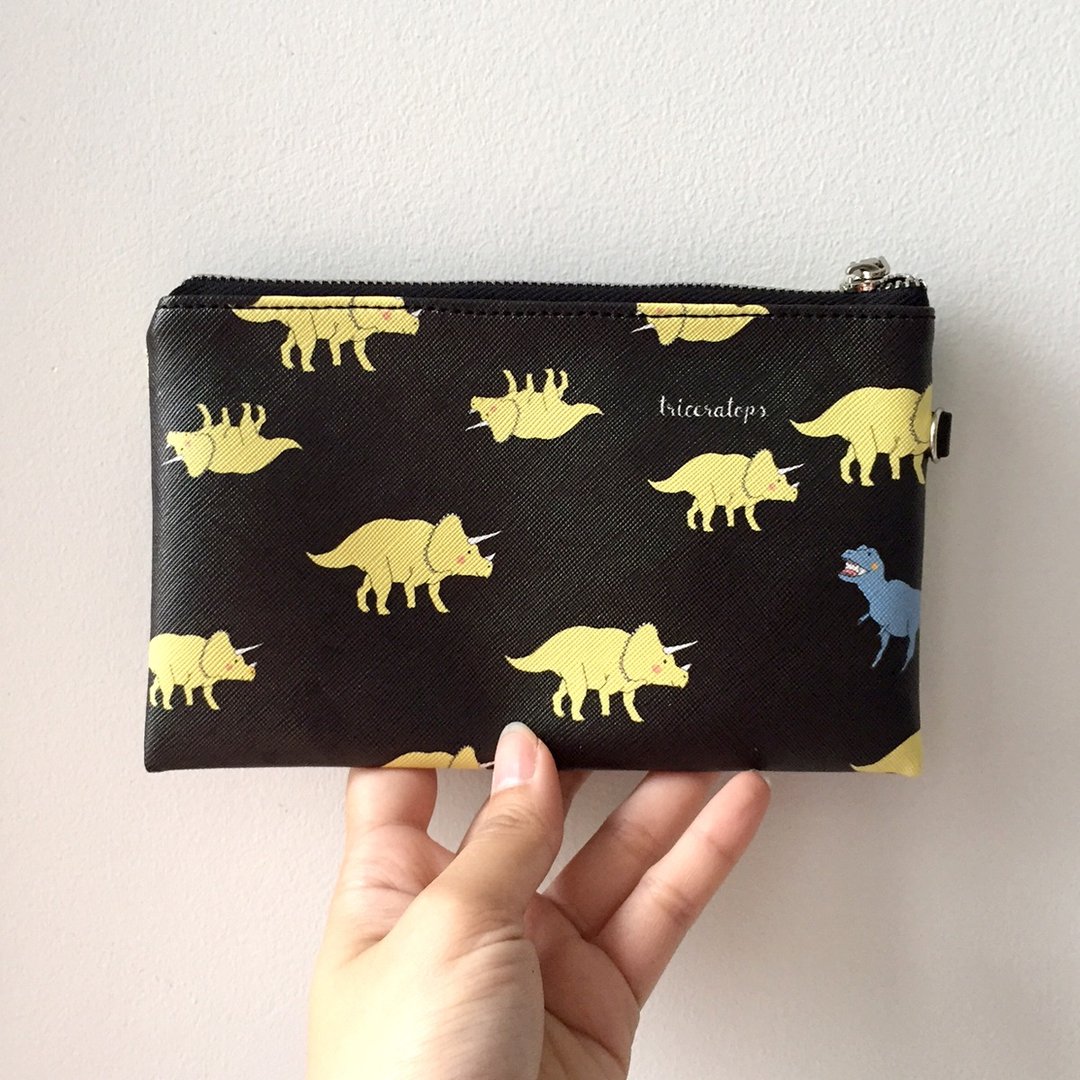 Cyrano Bag - Clutch Triceratops - 化妆包/杂物包 - 真皮 黄色