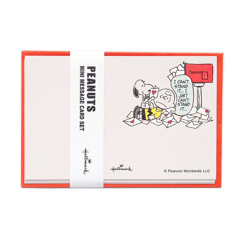 Snoopy情书多到满出来 迷你卡5入【Hallmark-Peanuts JP礼物卡】 - 卡片/明信片 - 纸 红色