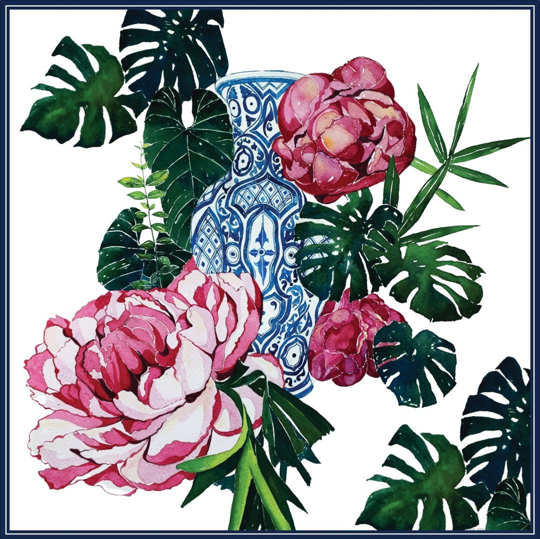 PEONIE - Silky Satin Scarf 100x100cm. - 丝巾 - 丝．绢 蓝色