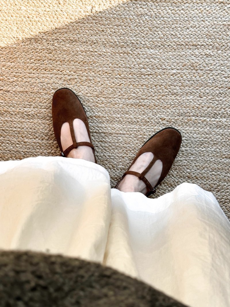 日本产羊反绒 丝绒般温柔 宫廷瑪莉珍 手工製 - 玛莉珍鞋 - 真皮 