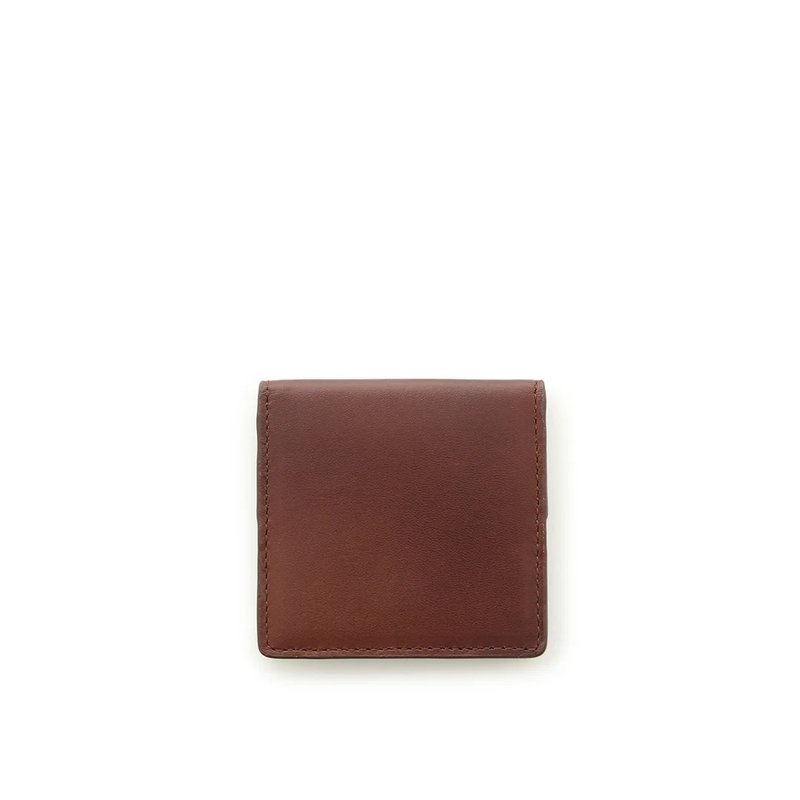 Antique 方形零钱包-复古红棕 - 零钱包 - 真皮 咖啡色