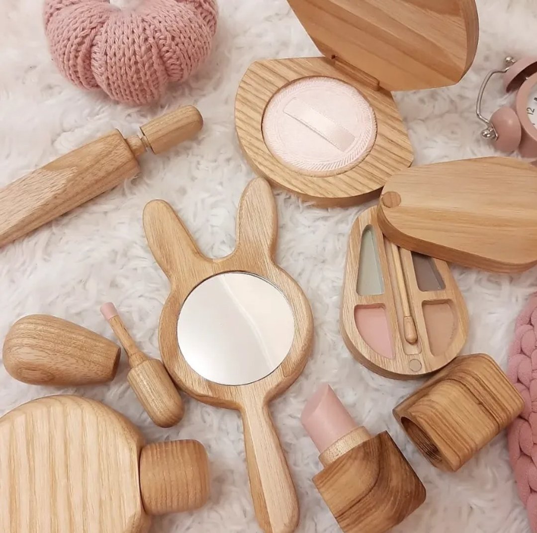 Lemi Toys 木制化妆品组合 - 玩具/玩偶 - 木头 咖啡色