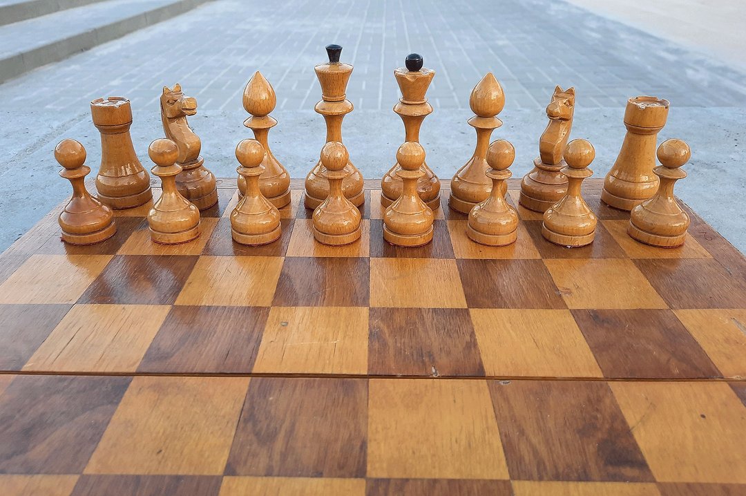 苏联全木制西洋棋棋具 1950 年代复古 – 苏联制造的旧西洋棋 - 桌游/玩具 - 木头 