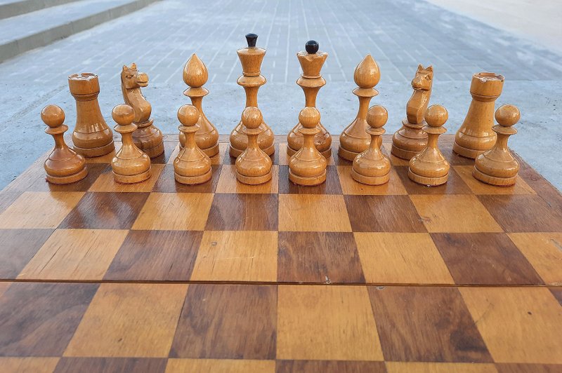 苏联全木制西洋棋棋具 1950 年代复古 – 苏联制造的旧西洋棋 - 桌游/玩具 - 木头 