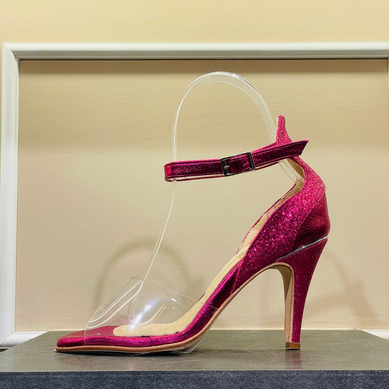 出清特惠 Rusia 桃红亮粉双拼权杖包跟高跟鞋 - 高跟鞋 - 真皮 红色