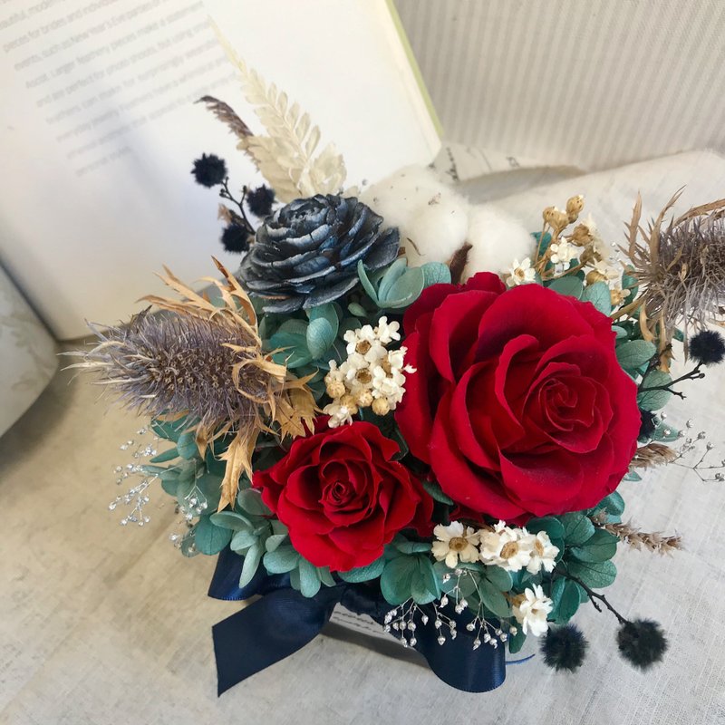 【母亲节礼盒】精致质感永生桌花 情人节 圣诞节礼物 母亲节礼物 - 干燥花/捧花 - 植物．花 红色