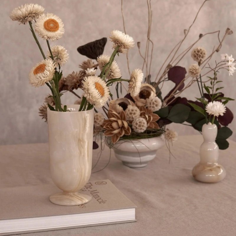 Bouquet Vase花瓶 白玛瑙 - 花瓶/陶器 - 玉石 透明