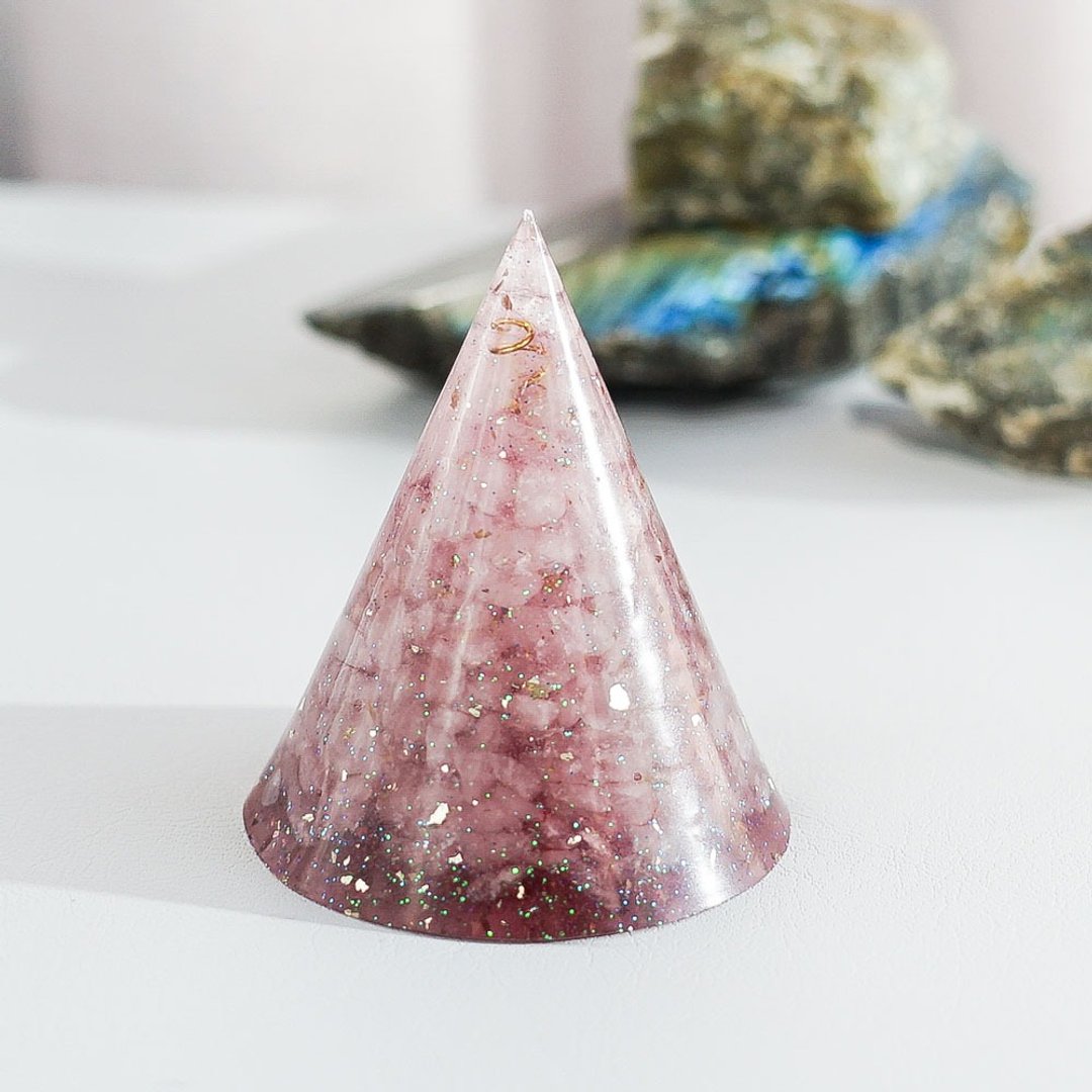 【白晶】奥根水晶能量塔 Orgonite 5 cm - 摆饰 - 水晶 紫色