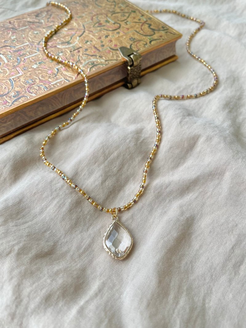 复古风 水晶项链 复古式串珠 古董风格 长链 项链 - 项链 - 水晶 咖啡色