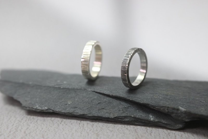 树纹纯银戒指 - 戒指 - 纯银 银色