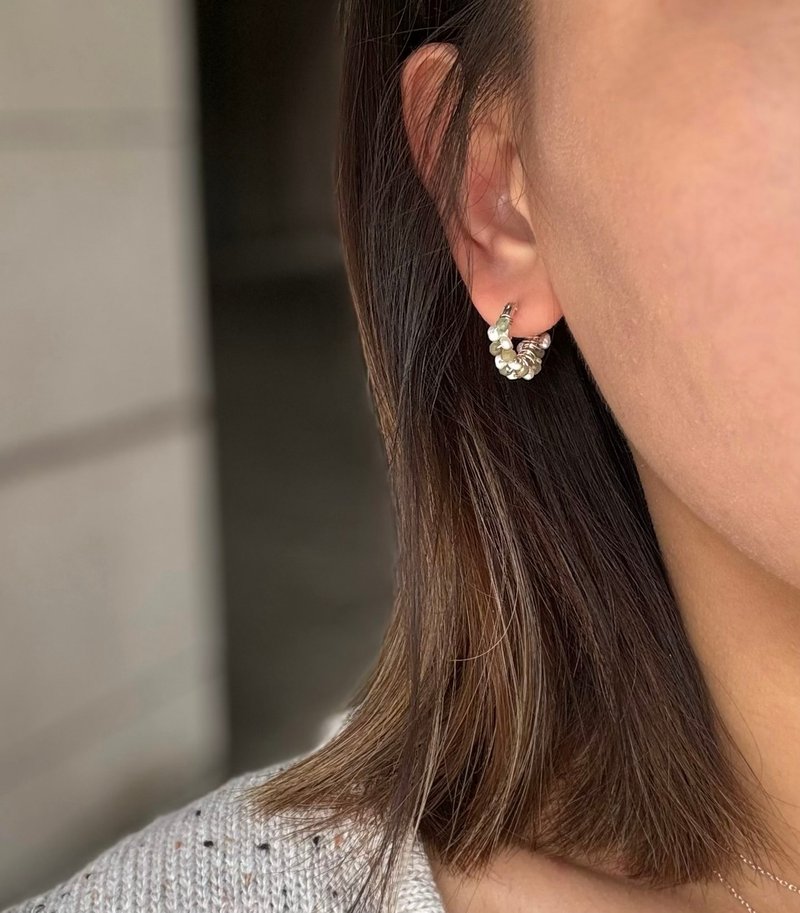 波希米亚狂想曲 - 耳环/耳夹 - 半宝石 银色