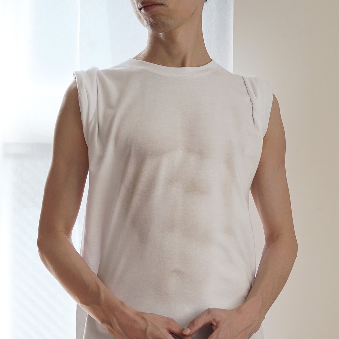Faint Muscle Mousou Mapping T-shirt - 女装 T 恤 - 棉 白色