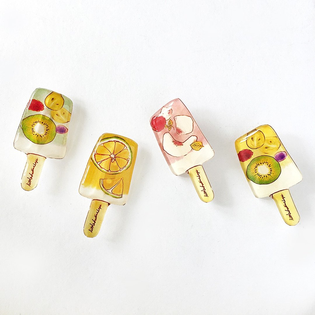 FRUIT ICE CANDY BROOCH! -2 - 胸针 - 羊毛 粉红色