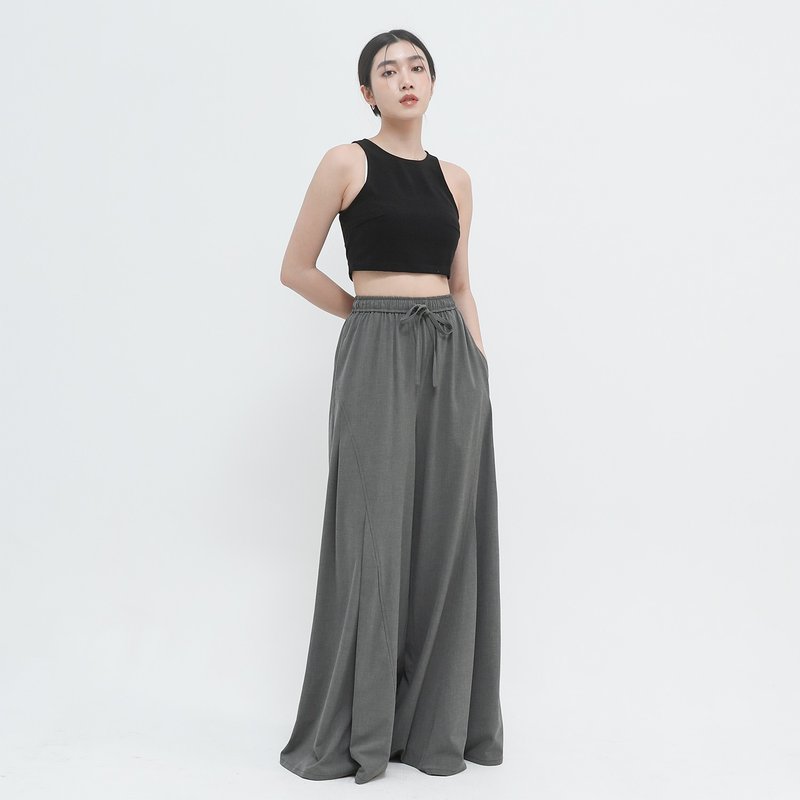 【经典原创】Feixu_飞絮剪接波浪长裤_CLB015_灰 - 女装长裤 - 聚酯纤维 灰色