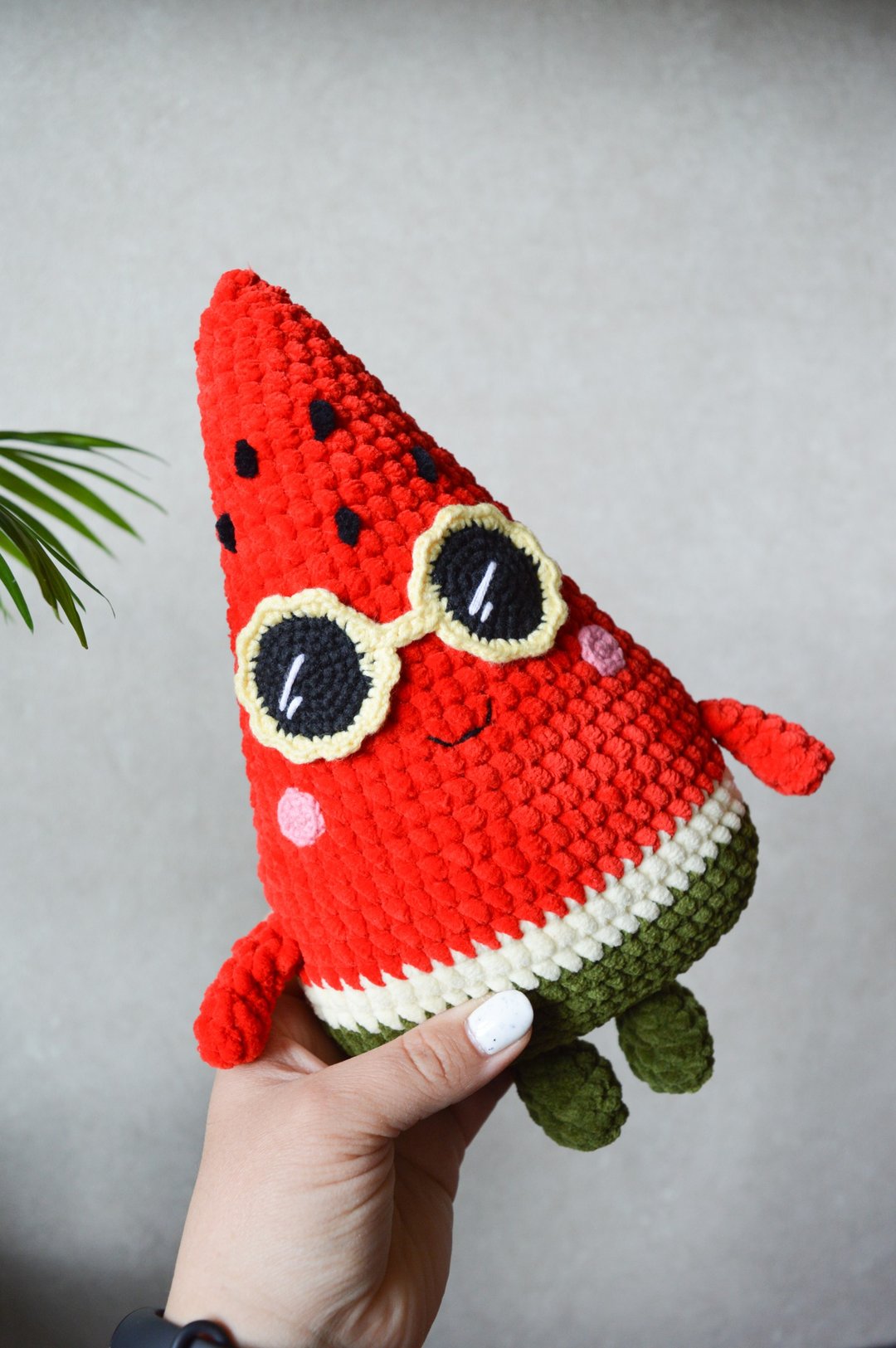 Slice watermelon plush toy, bright toy for the baby, amigurumi doll - 玩具/玩偶 - 环保材料 红色