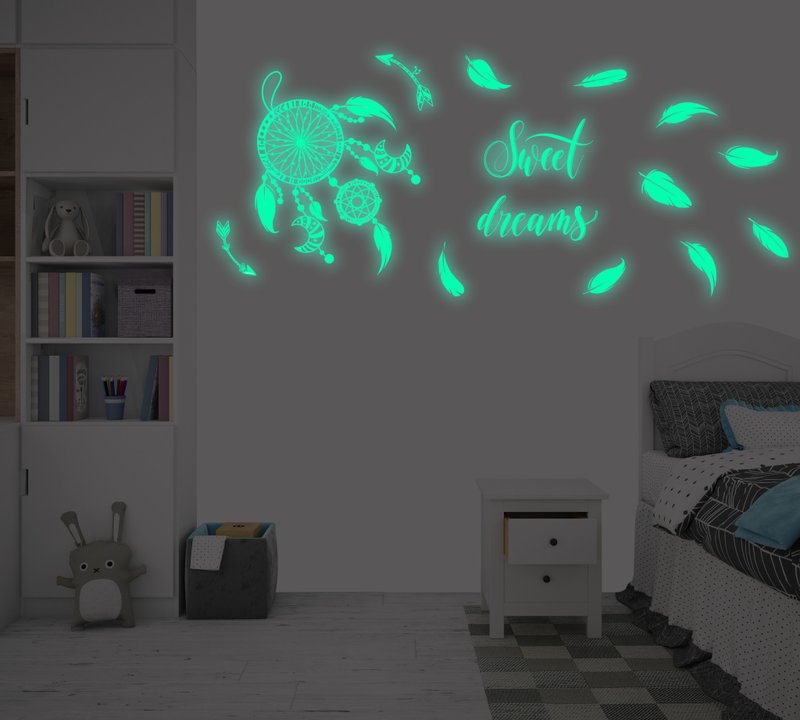 QuickFilm 静电无痕夜光墙贴 (捕梦网) - 墙贴/壁贴 - 其他材质 黄色