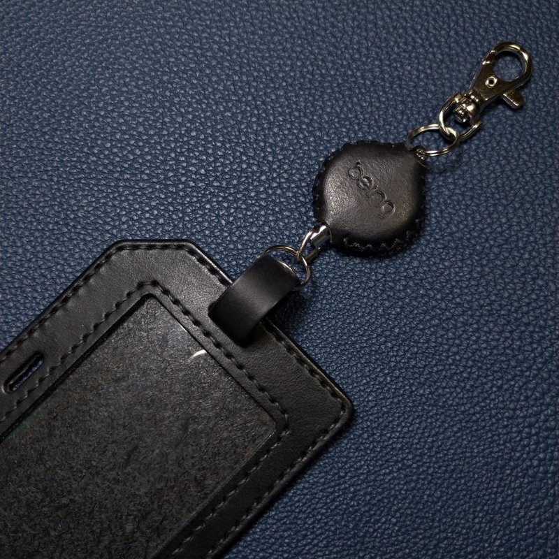 天然牛皮革横直式两用证件套_附勾挂式钢丝线伸缩扣_黑色 - 证件套/卡套 - 真皮 黑色