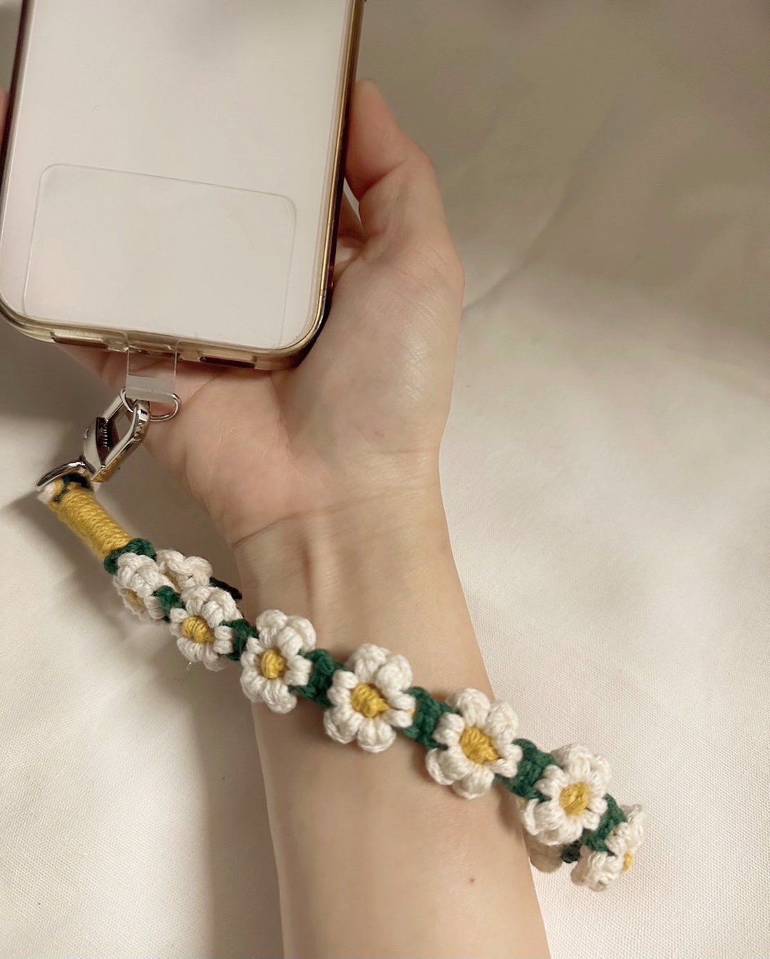 小雏菊/小花编织手机挂绳/手腕挂绳 - 挂绳/吊绳 - 棉 