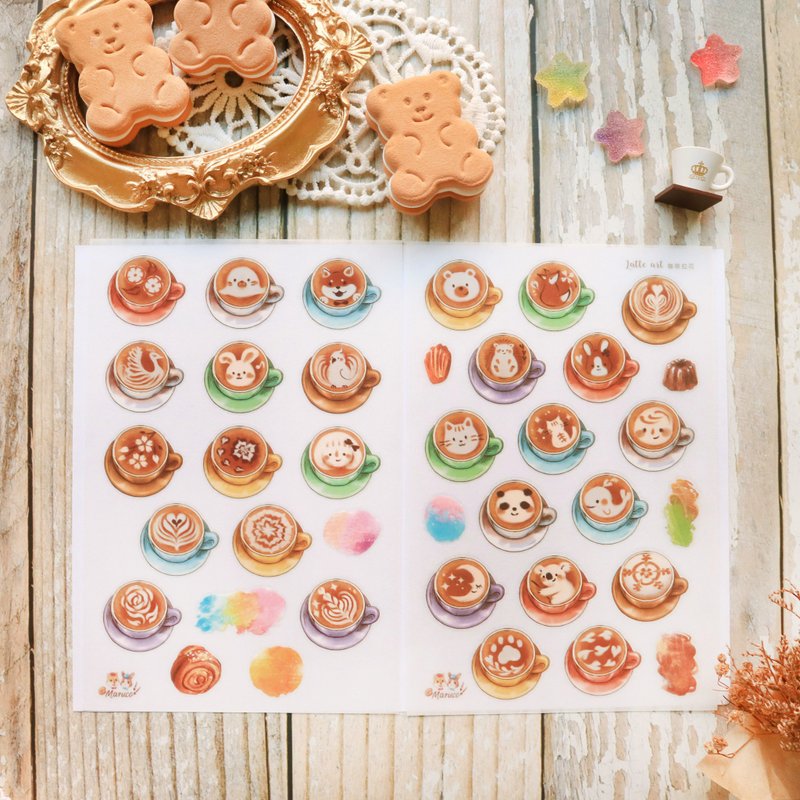 咖啡拉花-转印贴纸 - 贴纸 - 其他材质 多色