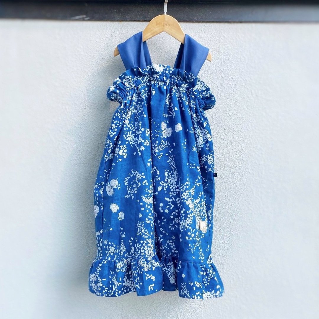 伊藤巴洛克 蓝 - 背着蝴蝶洋 - 童装礼服/连衣裙 - 棉 蓝色