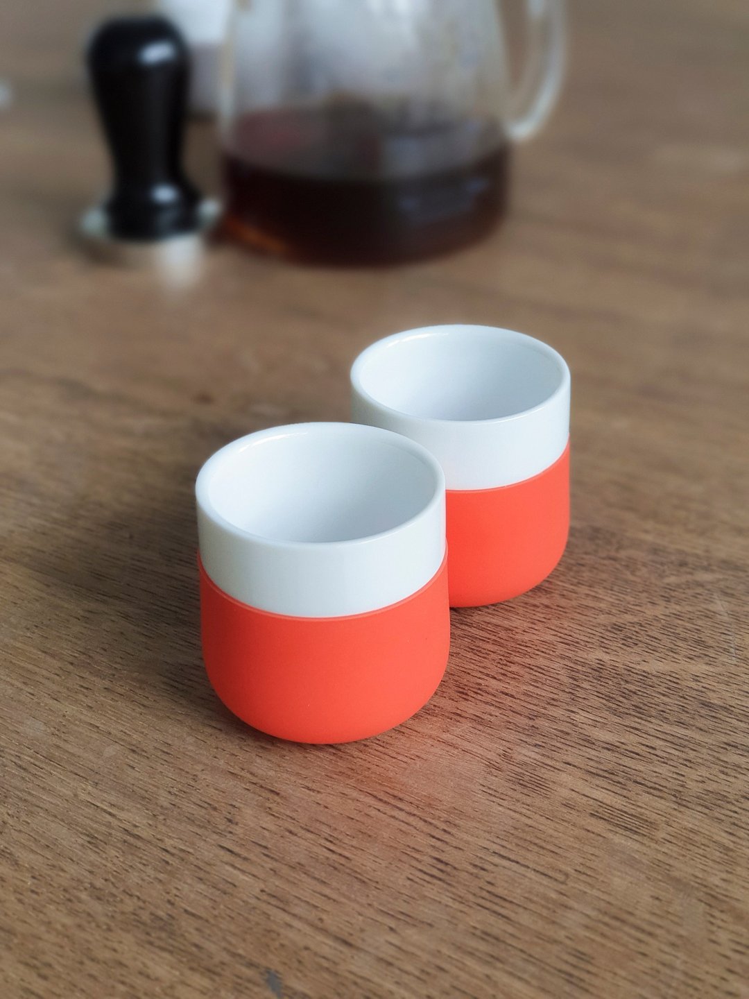 TRIVOC espresso cups陶瓷硅胶对杯组(橘) - 其他杯子 - 瓷 橘色