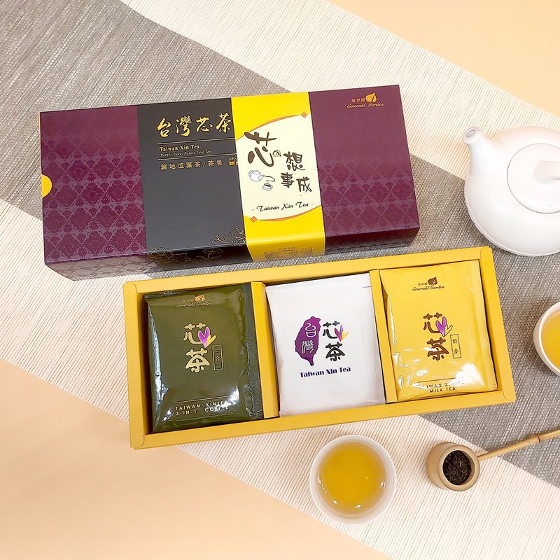 地瓜叶茶 芯想事成圆满礼盒 台湾茶 奶茶 咖啡 冲泡饮 伴手礼 - 茶 - 其他材质 紫色
