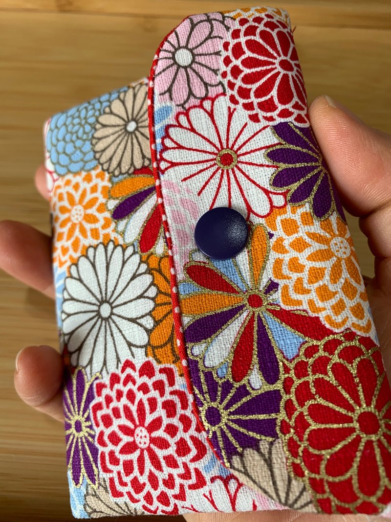 文青风开运印章加厚袋-灿烂如花 热情红 礼物 加厚收纳 口红袋 - 化妆包/杂物包 - 棉．麻 红色