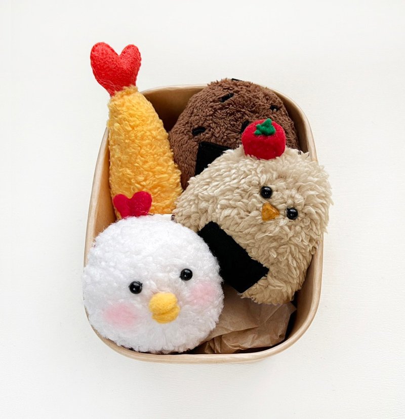 日式饭团便当盒 宝宝玩具 寿司 手摇铃 - 玩具/玩偶 - 棉．麻 多色