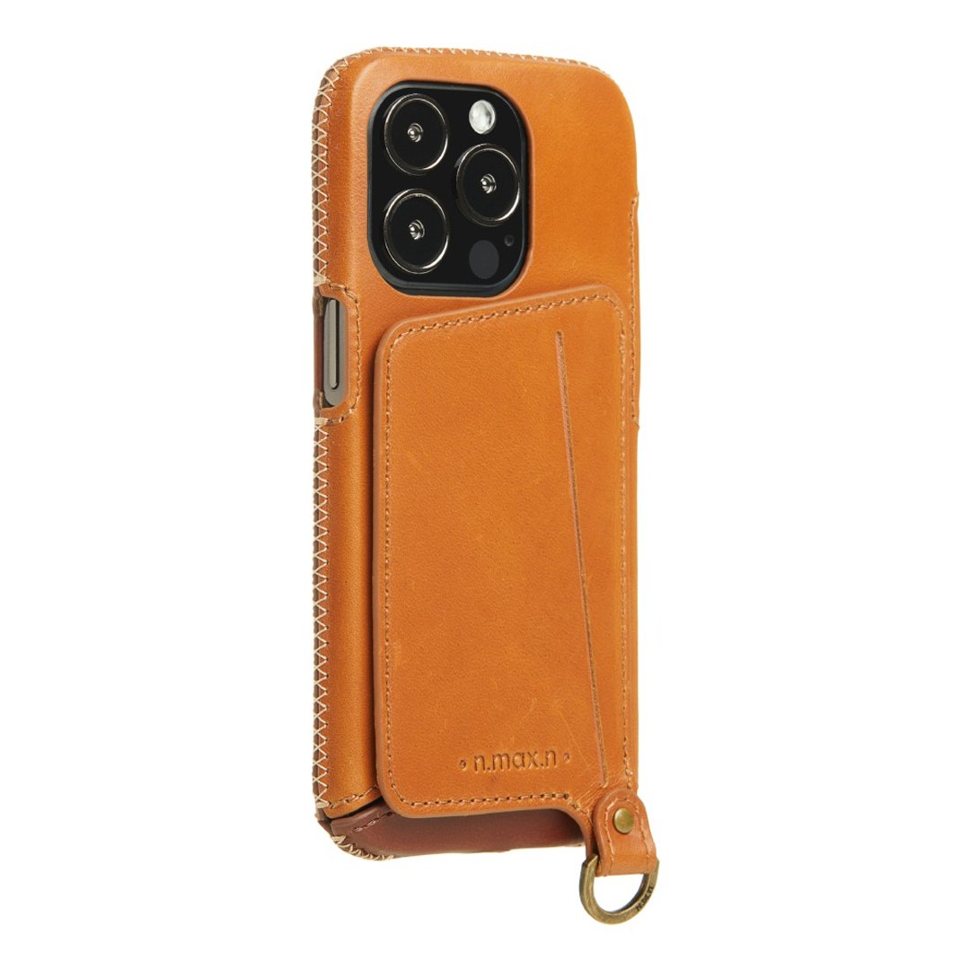 iPhone15 Pro 经典系列 - 磁吸站立卡袋手机皮革套-古铜棕 - 手机壳/手机套 - 真皮 