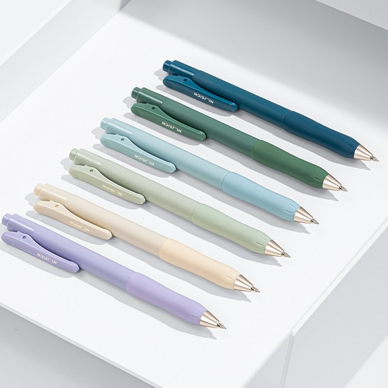 得力Deli NU SIGN按压中性笔/NS576/笔杆颜色随机出货/黑芯/0.5mm - 圆珠笔/中性笔 - 塑料 白色