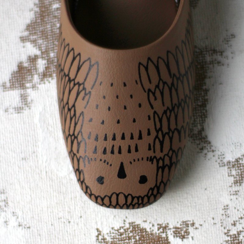 CLOAKROOMS OF .Fuller 室内拖鞋 owl猫头鹰设计款-卡其 - 室内拖鞋 - 人造皮革 卡其色