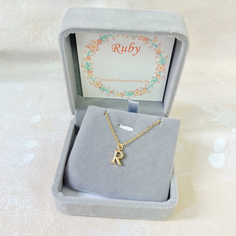 姊妹礼物 礼盒 定制 字母 项链  颈链 结婚礼物  婚礼小物 - 项链 - 其他金属 金色