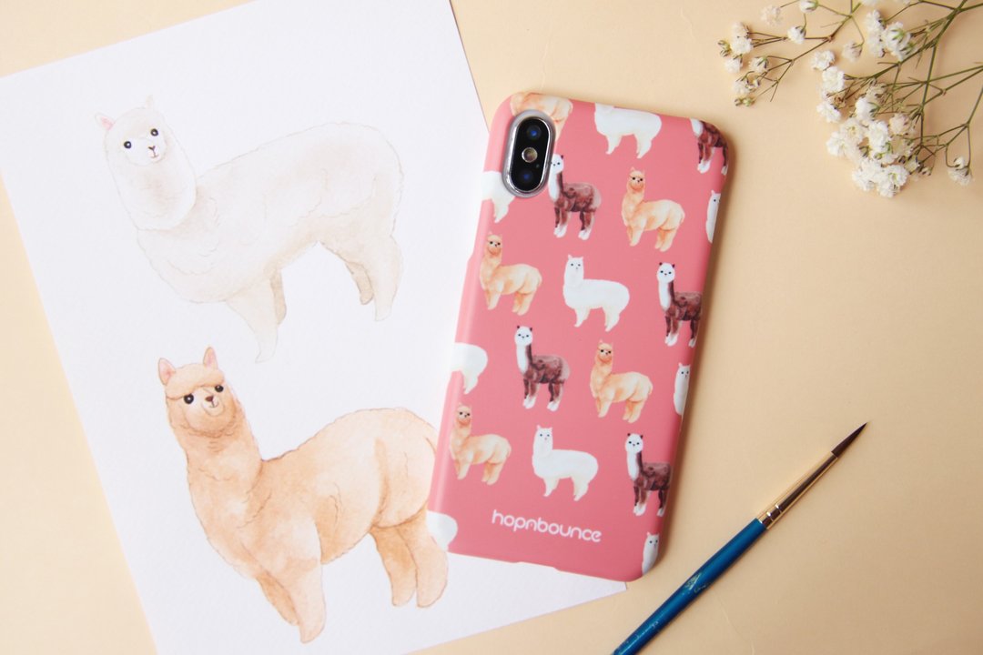草泥马 羊驼 手机壳 iPhone 12 13 14 15 16 plus pro max - 手机壳/手机套 - 塑料 粉红色