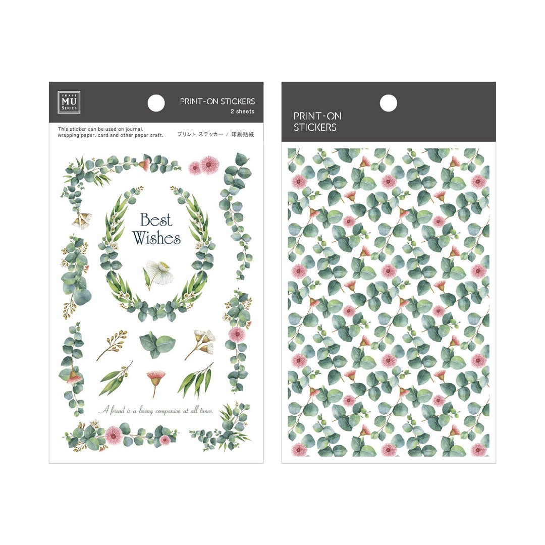 【Print-On Stickers 转印贴纸】no.30-尤加利花环 | 花草系列 - 贴纸 - 其他材质 绿色