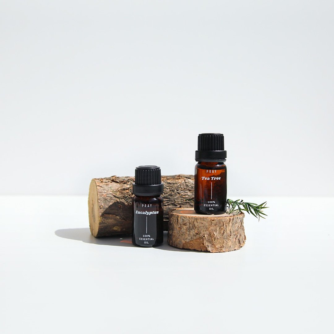 【韩国 PRAY】天然单方精油 - 尤加利叶 /10ml - 香薰/精油/线香 - 玻璃 蓝色