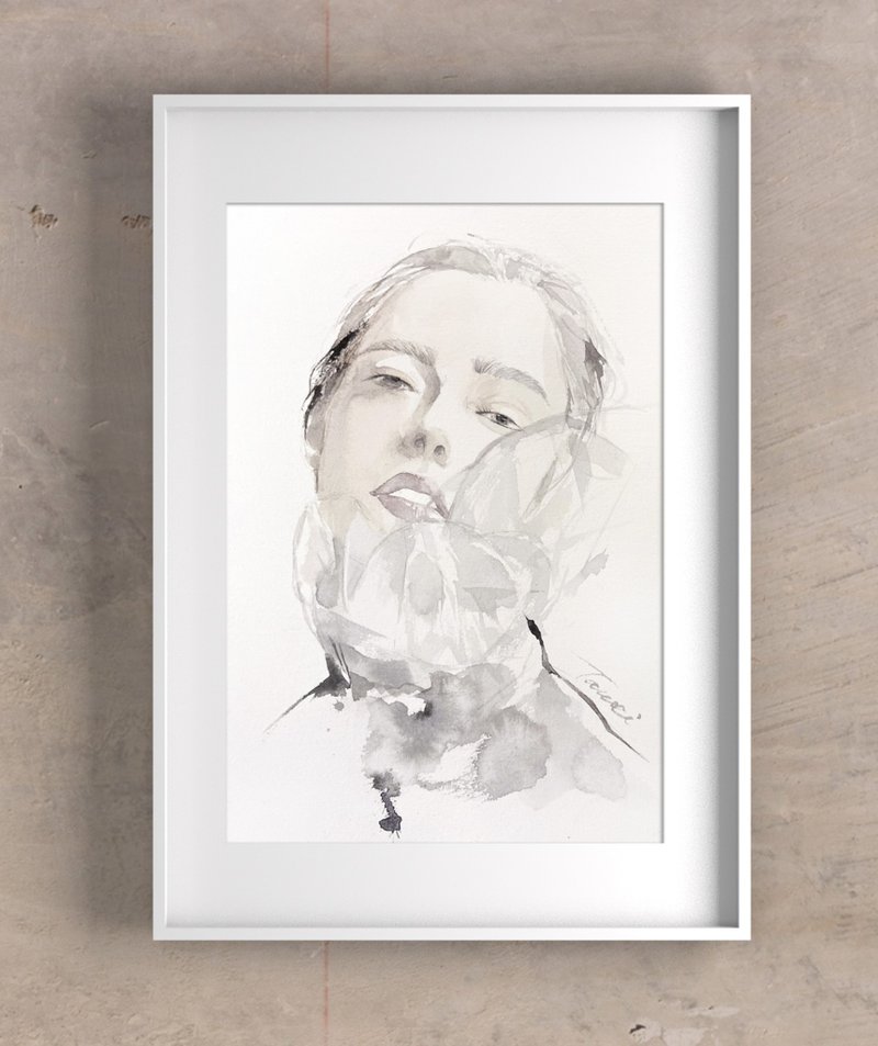 北欧风手绘水彩挂画NO.23壁画/居家摆设/室内设计 - 摆饰 - 纸 白色