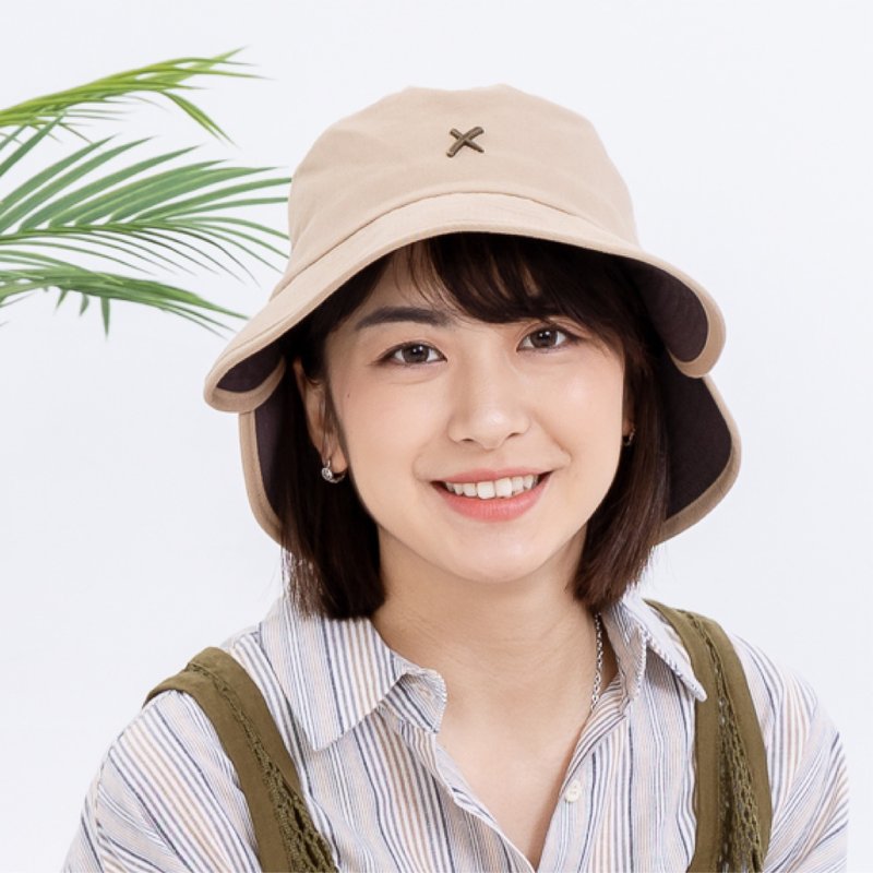 复古双檐渔夫帽 - 帽子 - 其他材质 卡其色