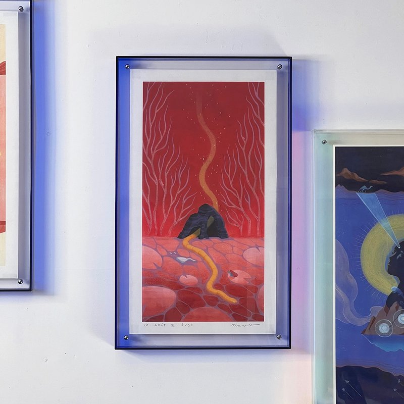 Lost 失, 裱框海报 艺术微喷 - 海报/装饰画/版画 - 纸 粉红色