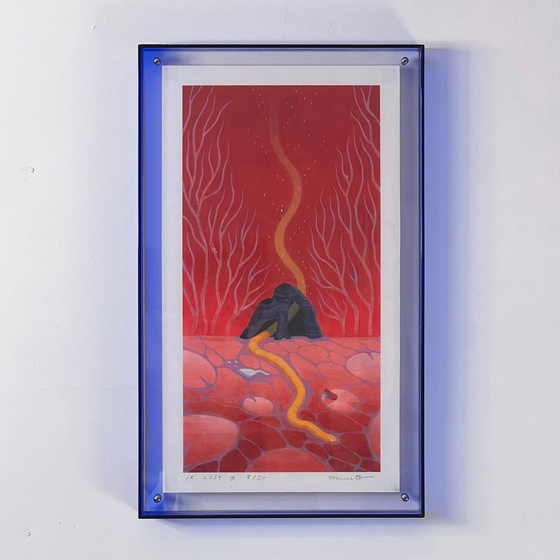 Lost 失, 裱框海报 艺术微喷 - 海报/装饰画/版画 - 纸 粉红色