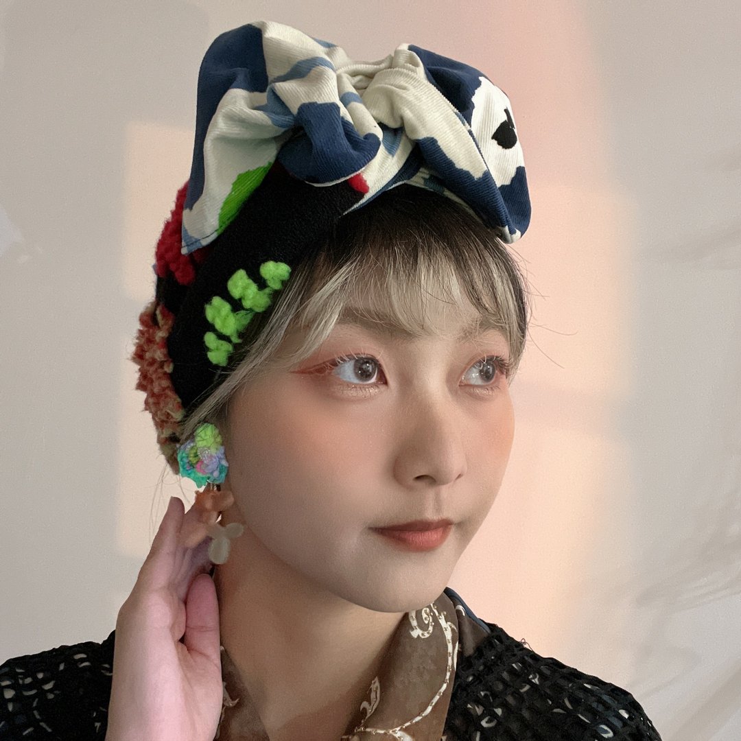 个性普普风拼接宽版铝线发带 - 发饰 - 棉 多色