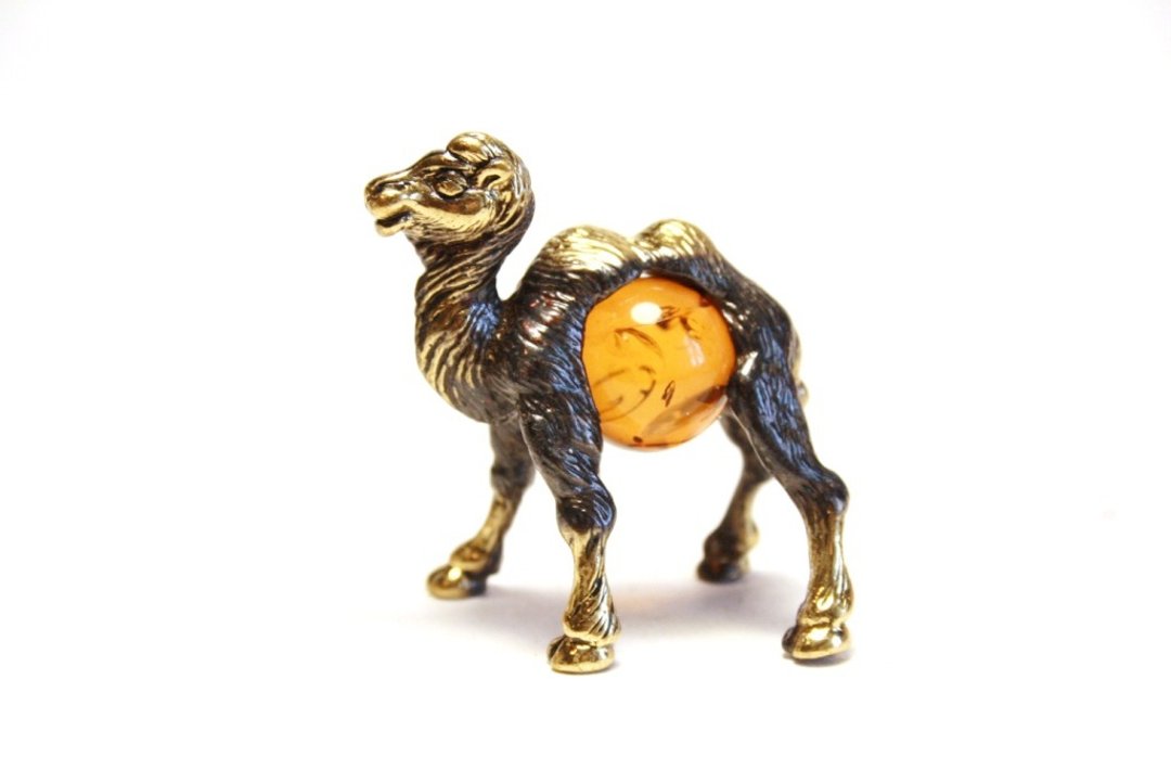 Camel - miniature statue of brass, metal figurine - 摆饰 - 铜/黄铜 