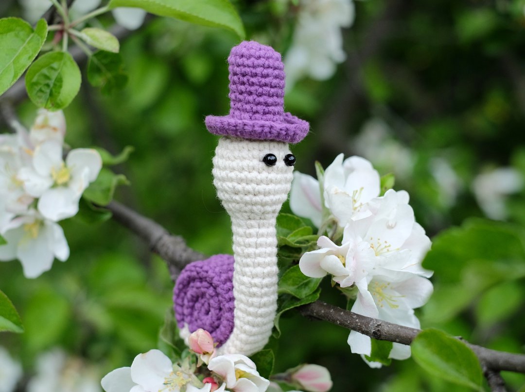 Snail toy Baby gift - 玩具/玩偶 - 绣线 紫色